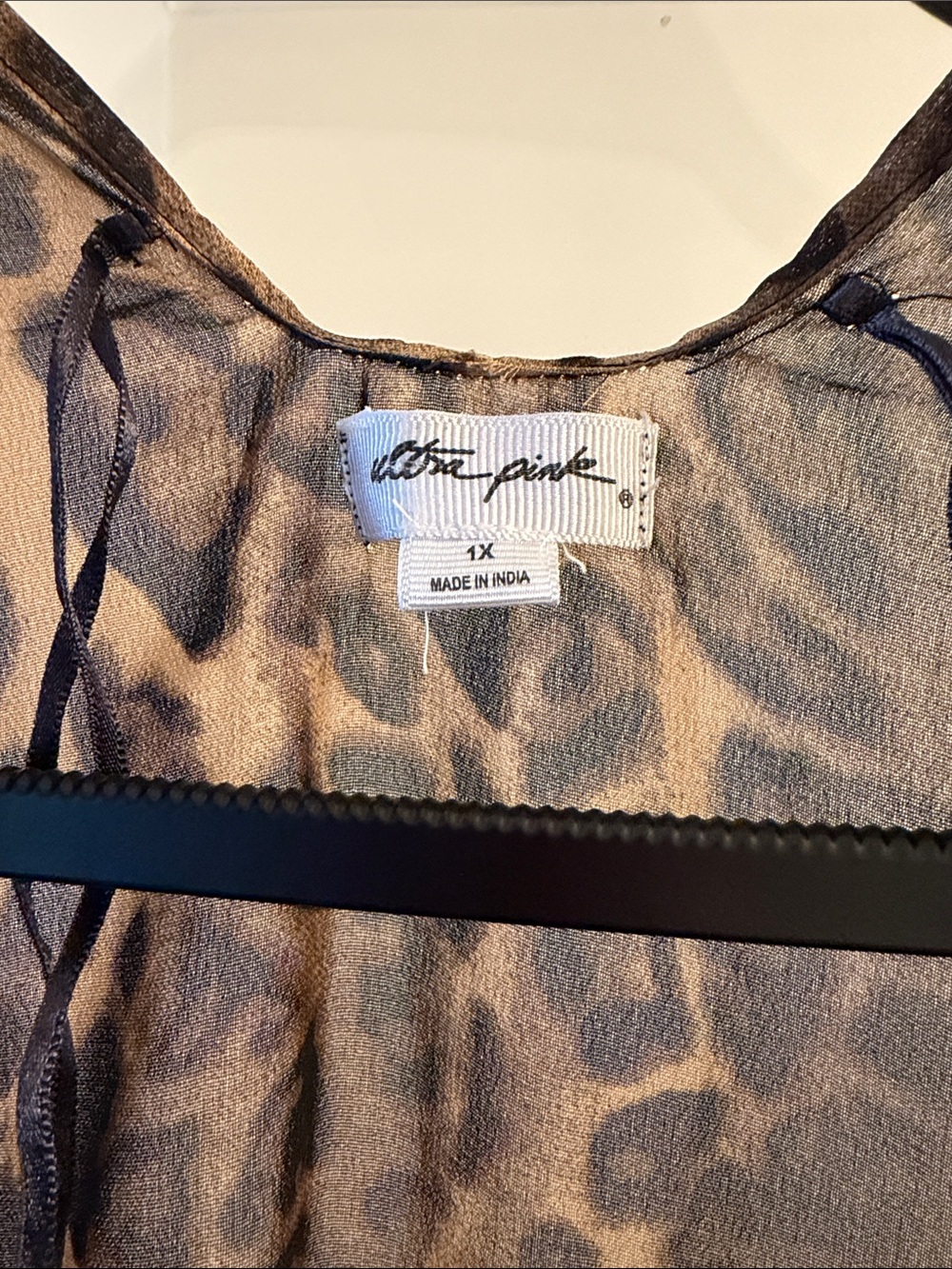 Ultra Pink Leopard Print Sheer Kimono in Taupe and Black Size 1x - Picture 2 of 4